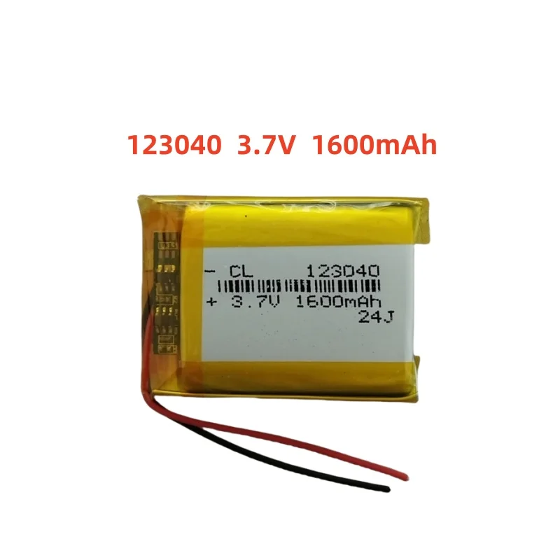 

3.7V 1600mAh Li-Polymer Replacement Li Lipo Battery 123040 JST 2Pin 1.0/1.25/1.5/2.0/2.54mm Connector For GPS Camera LED