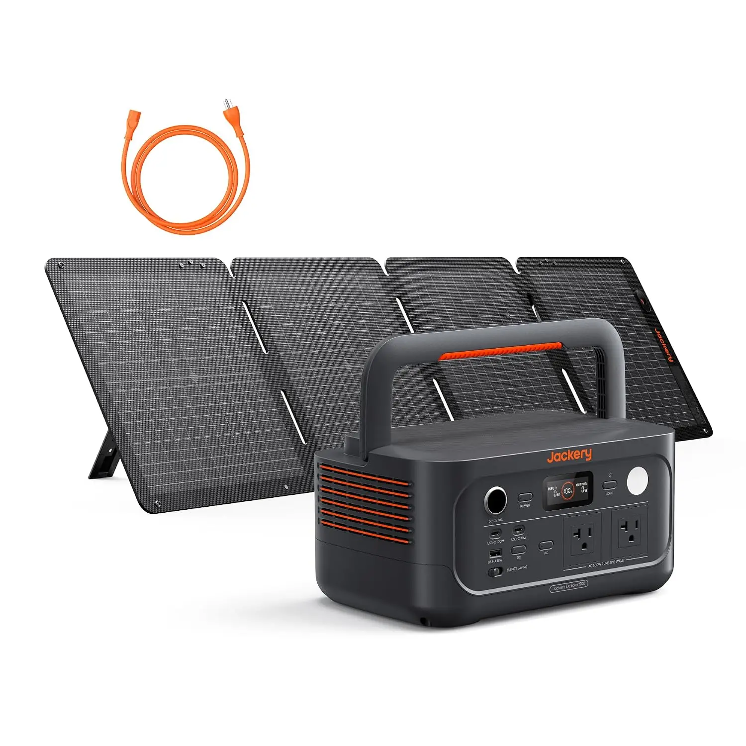Explorer 500 v2 & 100W Solar Panel, 512Wh/500W, AC Cable Included, Customized