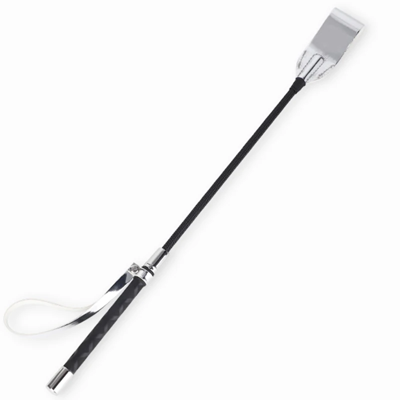 52CM Riding Crop Horse Whip Pu Leather Crops Equestrianism Horse Paddle with Wrist Strap