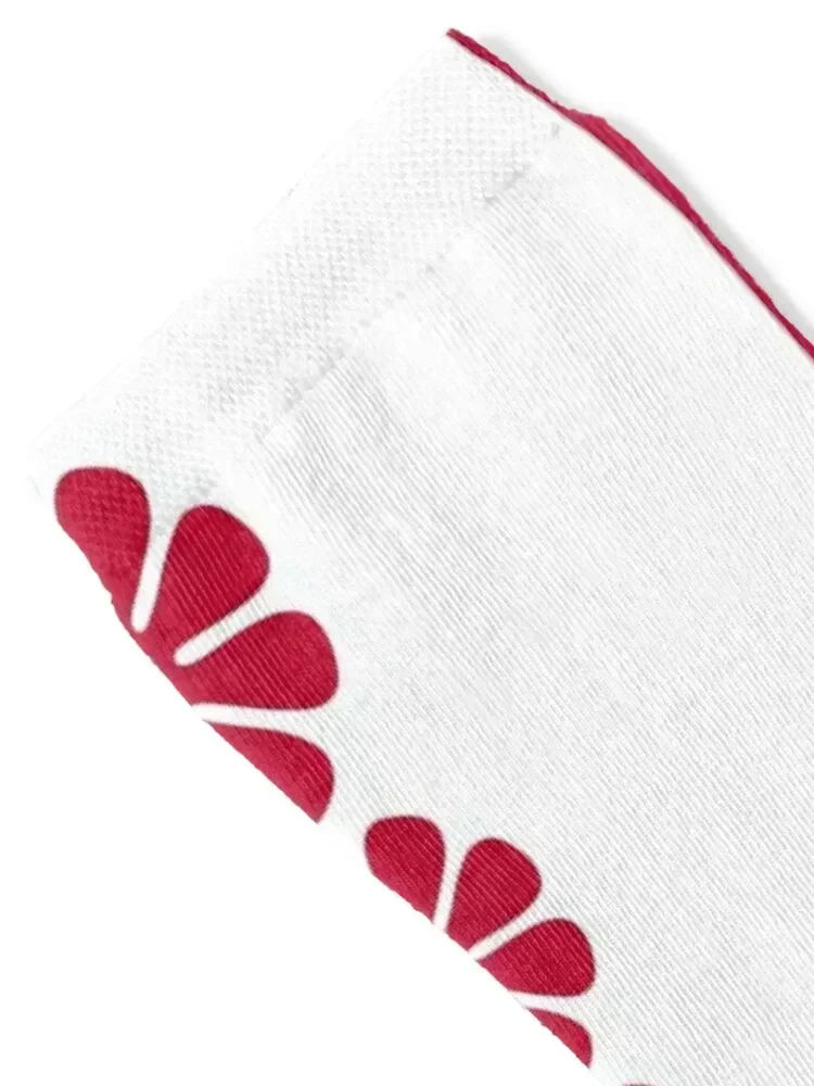 1960's جريئة ريترو مود الزهور باللونين الأحمر والأبيض الجوارب أحذية الجري الكرتون الصبي الطفل الجوارب النسائية #2