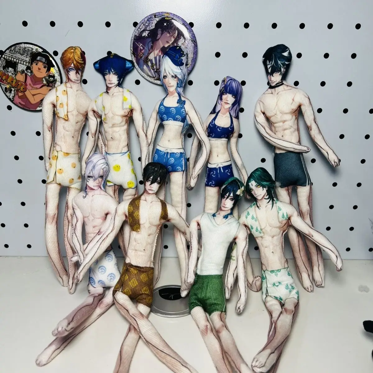 

Genshin Impact Furina Xiao Tartaglia Stuffed Dolls movable Abstract Body Wire Skeleton Halloween Prop Hand-made