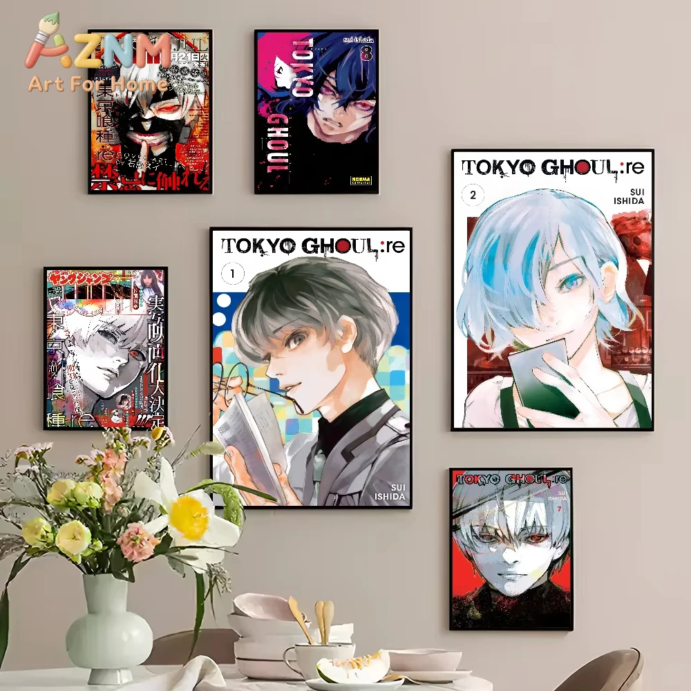 1pcs Tokyo Ghoul Classic Vintage Posters Whitepaper Prints Posters Artwork Kawaii Room Decor