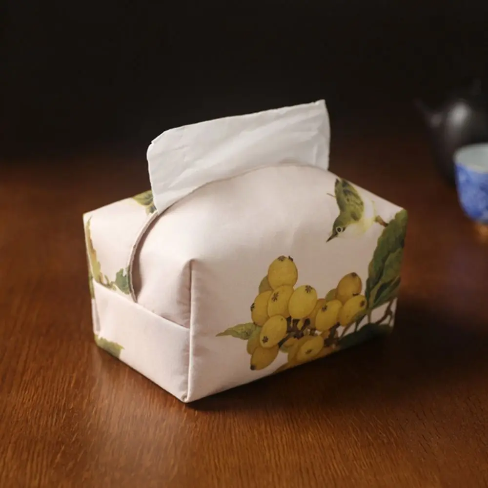 

Desktop Decorate Chinese Retro Style Facial Tissue Cover Exquisite Porable Napkin Paper Holder Soft Polyester Tissue Box Office