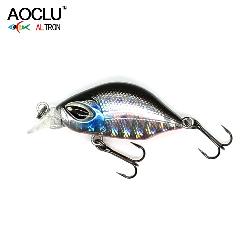 

AOCLU Sinking Wobbler 30mm 3.0g Hard Bait Minnow Crank Fishing Lure Flat Body Jerk Sea Bass 14# VMC Hook