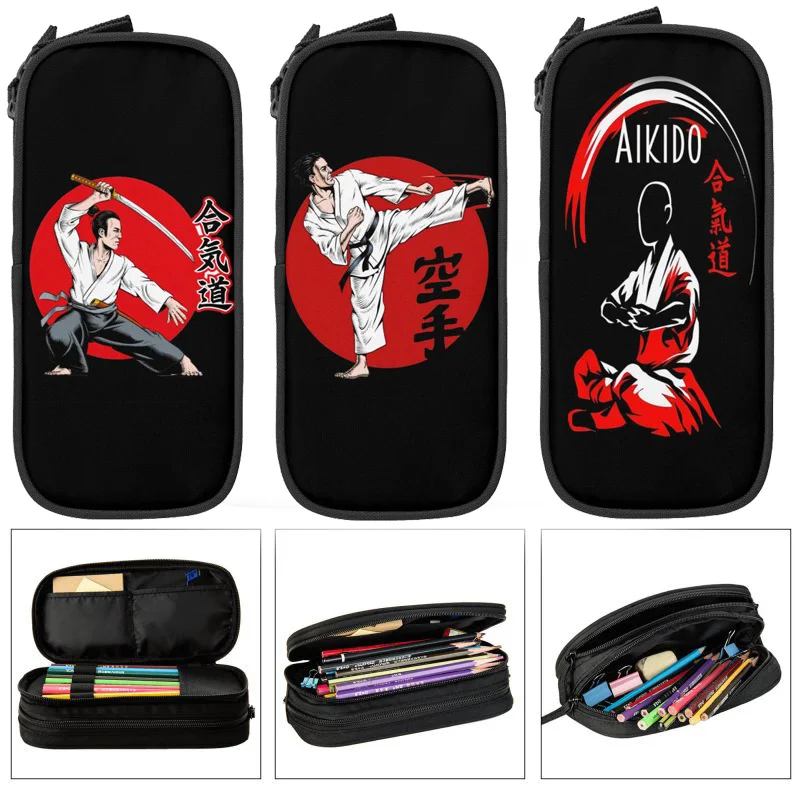 

Judo Karate Aikido Large Capacity Pencil Case Stationery School Supplies Pouch Office Desk Storage Kids Pen Case Box