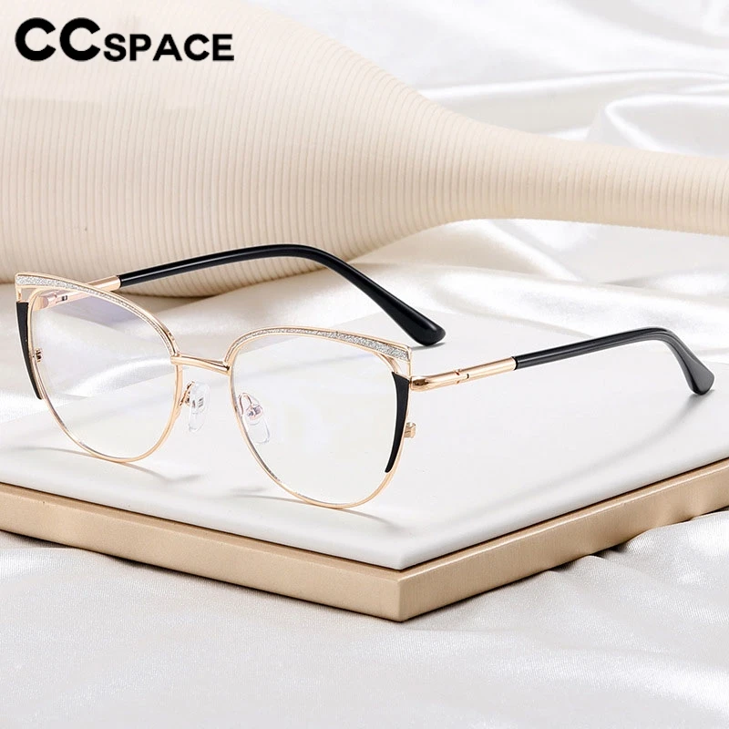 Women Metal Cat Eye Myopia Glasses Spring Hinge Anti Blue Light Optical Eyeglass Customized Prescription Spectacles #303957