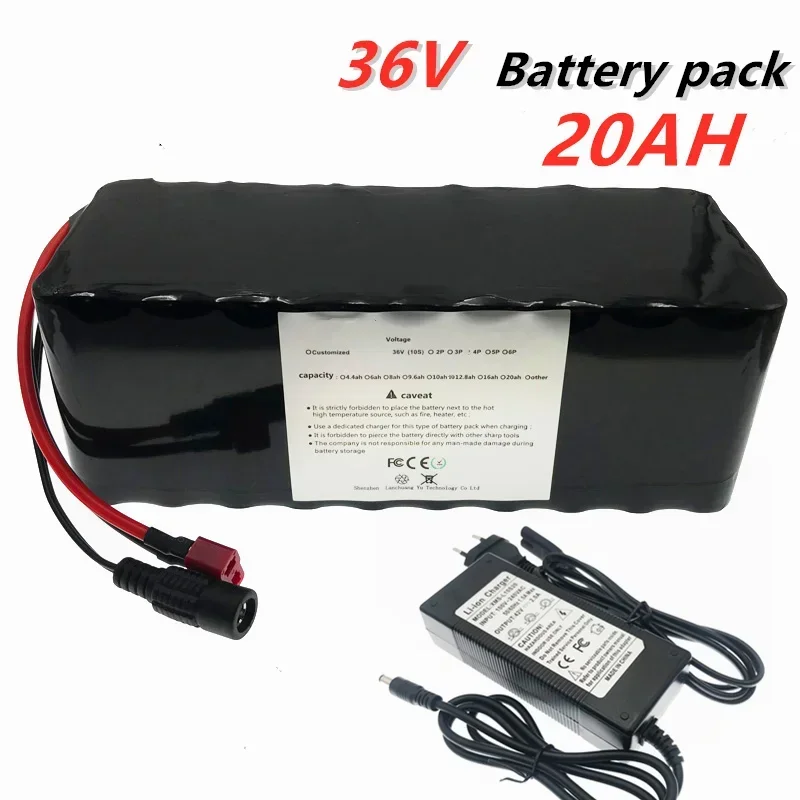 36V 20Ah Electric bicycle Battery built-in 20A BMS Lithium Battery pack 36 volt 2A Charging E-bike battery + 42V Charger