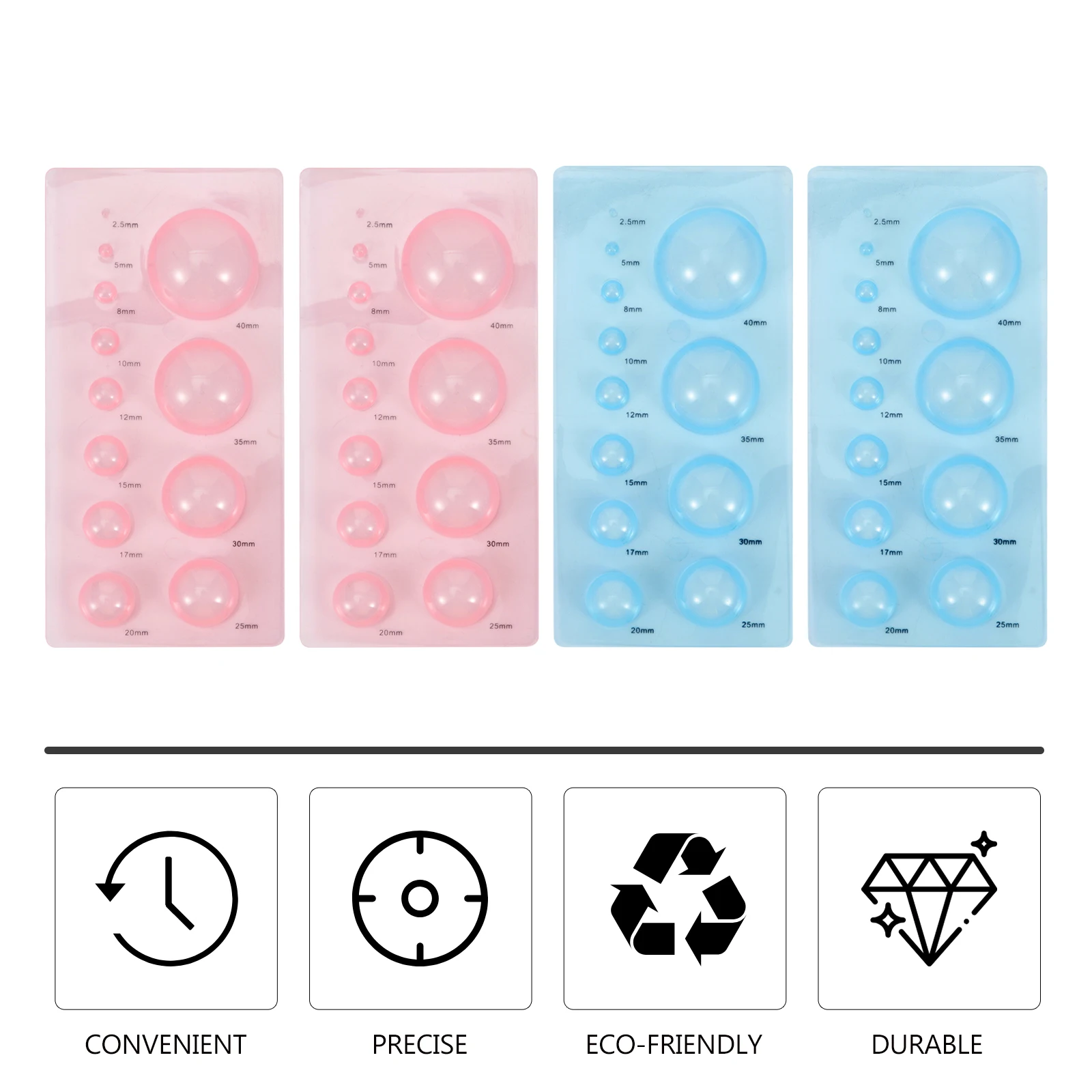 

4pcs Spherical Paper Mold Half Ball Domes Tool For Diy 3D Crafts Durable Abs Material Lightweight Compact Storage Quilling