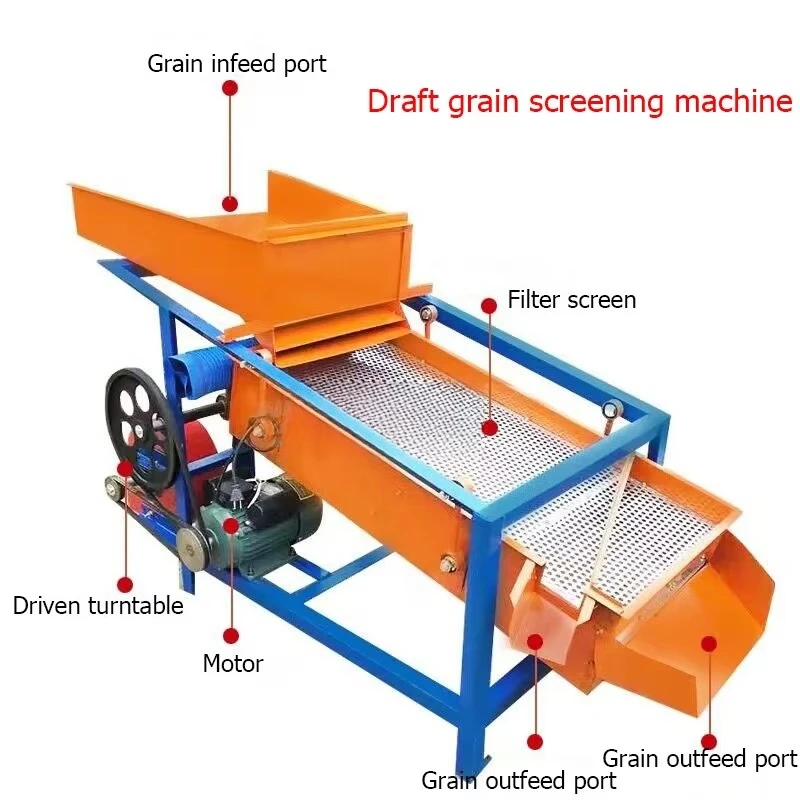 Hot Selling  Grain Vibrating Screen,  Seed Selecting Machine, Pepper, Sesame,  Wind Sorting Machine