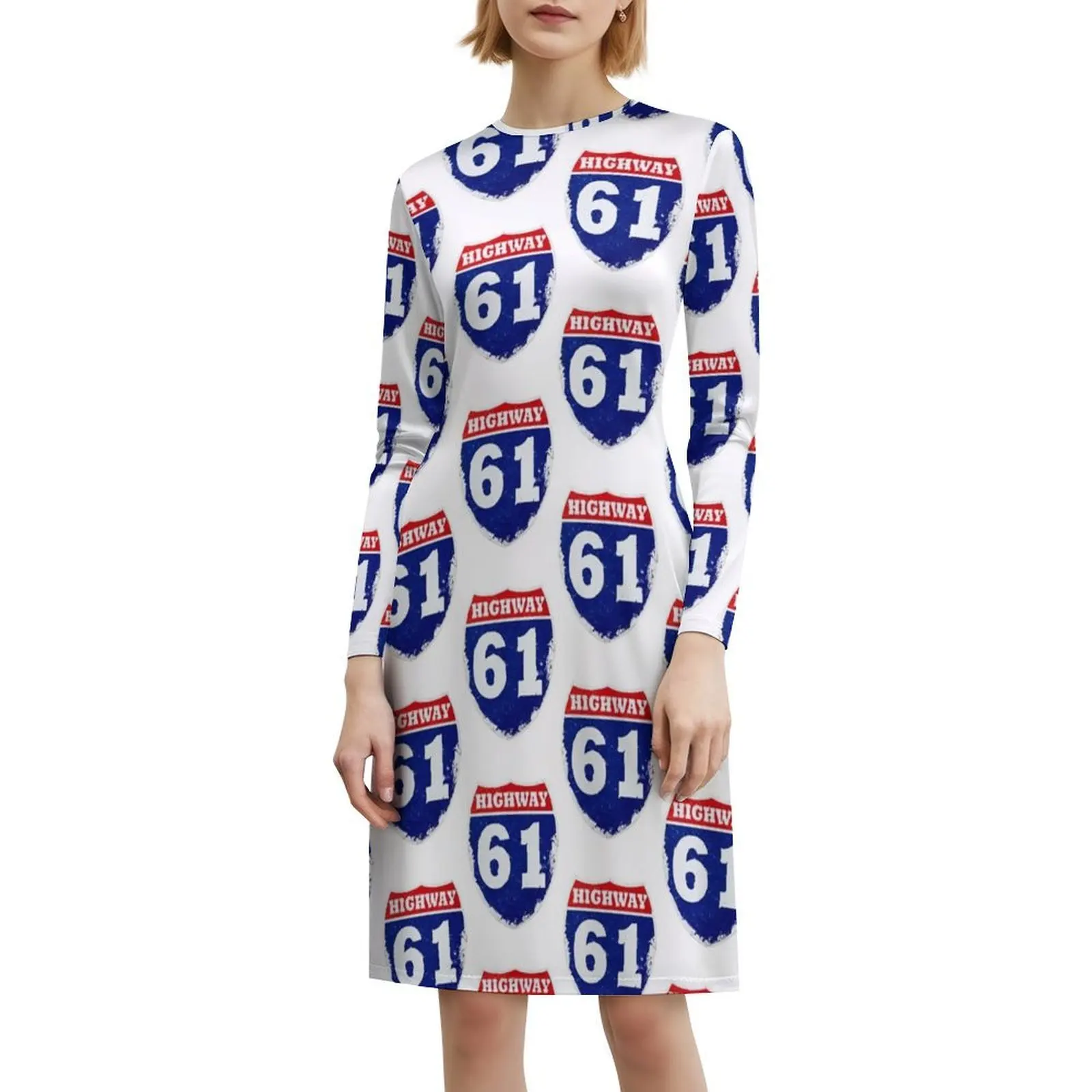 Highway 61 Vestido sin mangas bohemio revisitado Vestido de fiesta de vacaciones en la playa con múltiples estampado Bob Dylan Música Folk Bob 60S Dylan