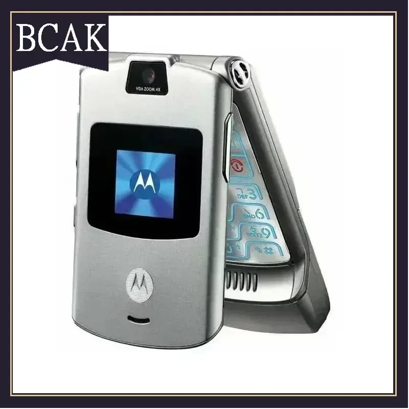 MOTOROLA RAZR V3 Refurbished Hight Quality Unlocked Clamshell Bluetooth Mobile Cell Phone GSM 1.23 MP Camera 850/900/1800/1900