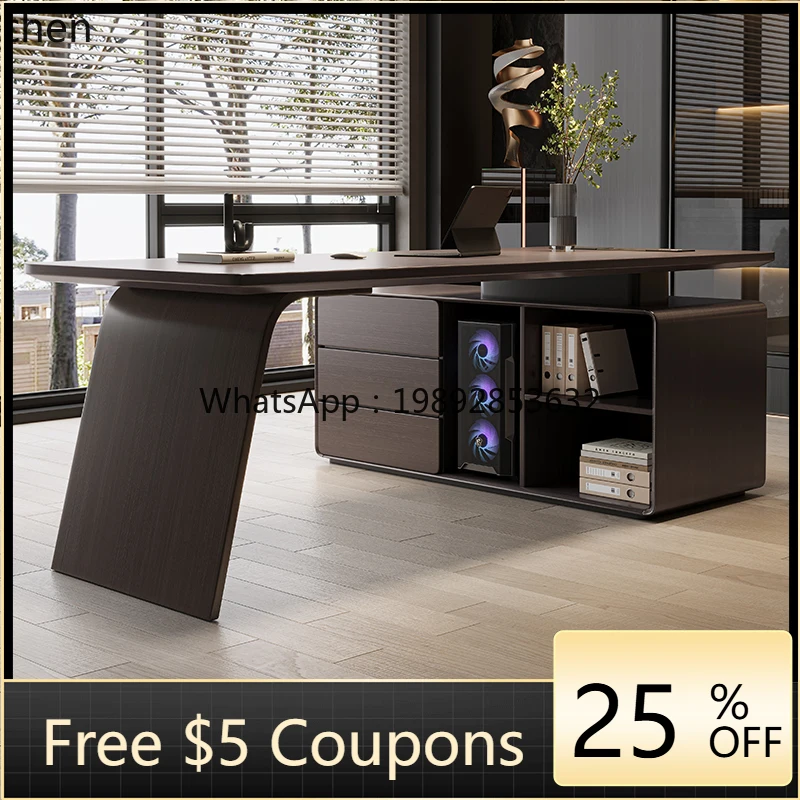 

W1 minimalist desk home study writing desk computer workbench living room high-end solid wood desk