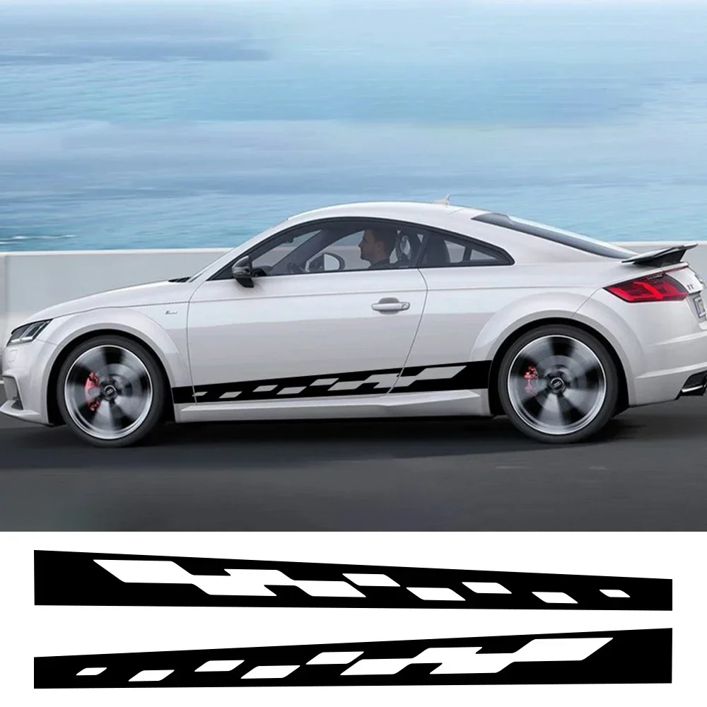 Long Stripes Car Door Side Sticker Auto Decoration Vinyl Decals Accessories For Audi TT 8N MK1 MK2 8J Coupe MK3 8S Roadster TFSI