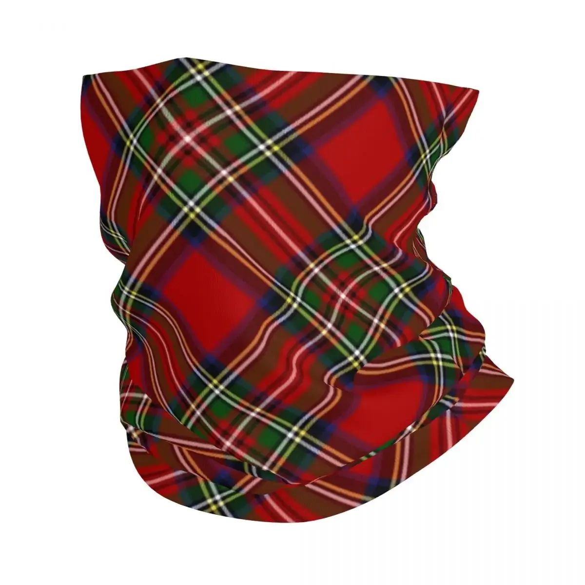 Royal Stewart Tartan Cross Plaid Bandana Neck Gaiter Printed Mask Scarf Multifunction FaceMask Hiking Fishing Adult All Season