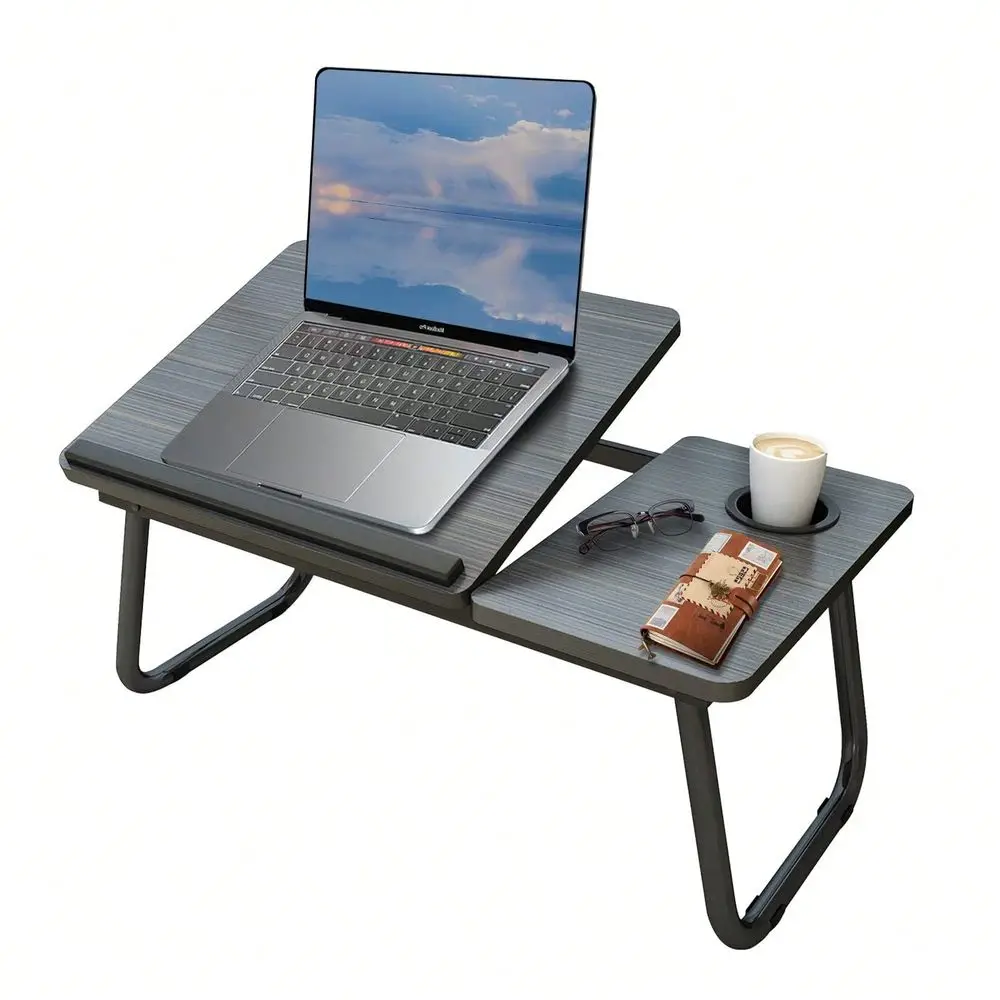 

Desk, Laptop Bed Table With Foldable Legs Cup Slot, Reading Holder Notebook Stand Breakfast Bed Tray Book Holder For Sofa, Bed,