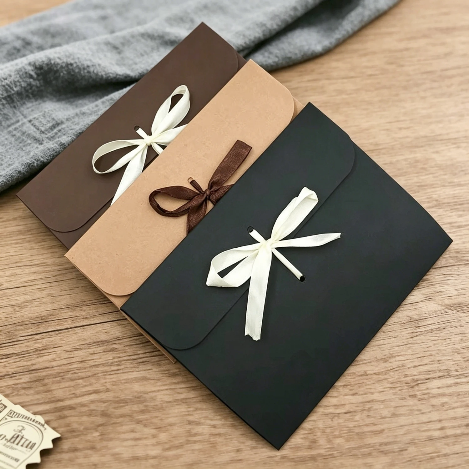 Grande caixa de papel kraft para lenço de seda embalagem caixa de presente plana branca grande caixa de envelope de papel para livro/presentes de casamento lenço
