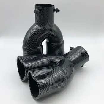 時尚心型不鏽鋼碳纖維排氣尾管雙管尾嘴汽車配件 6 最佳銷售 假排氣管 - №2