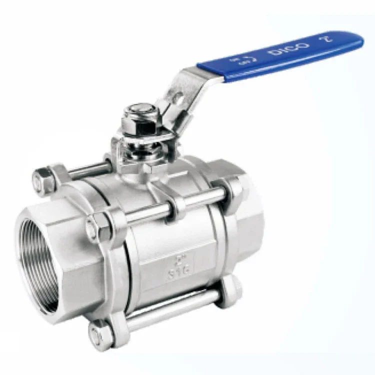 Sanitary SS304/316L 2 Way DN50 2 inch three pieces ball valve