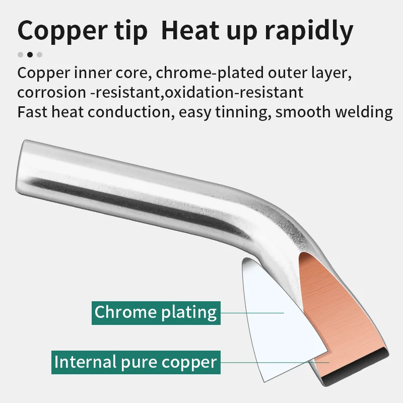 LUXIAN High Power Elbow Soldering Iron Tips Welding Repair Tool 80W/100W/150W External heat Duty Electric Solder Iron Chisel Tip