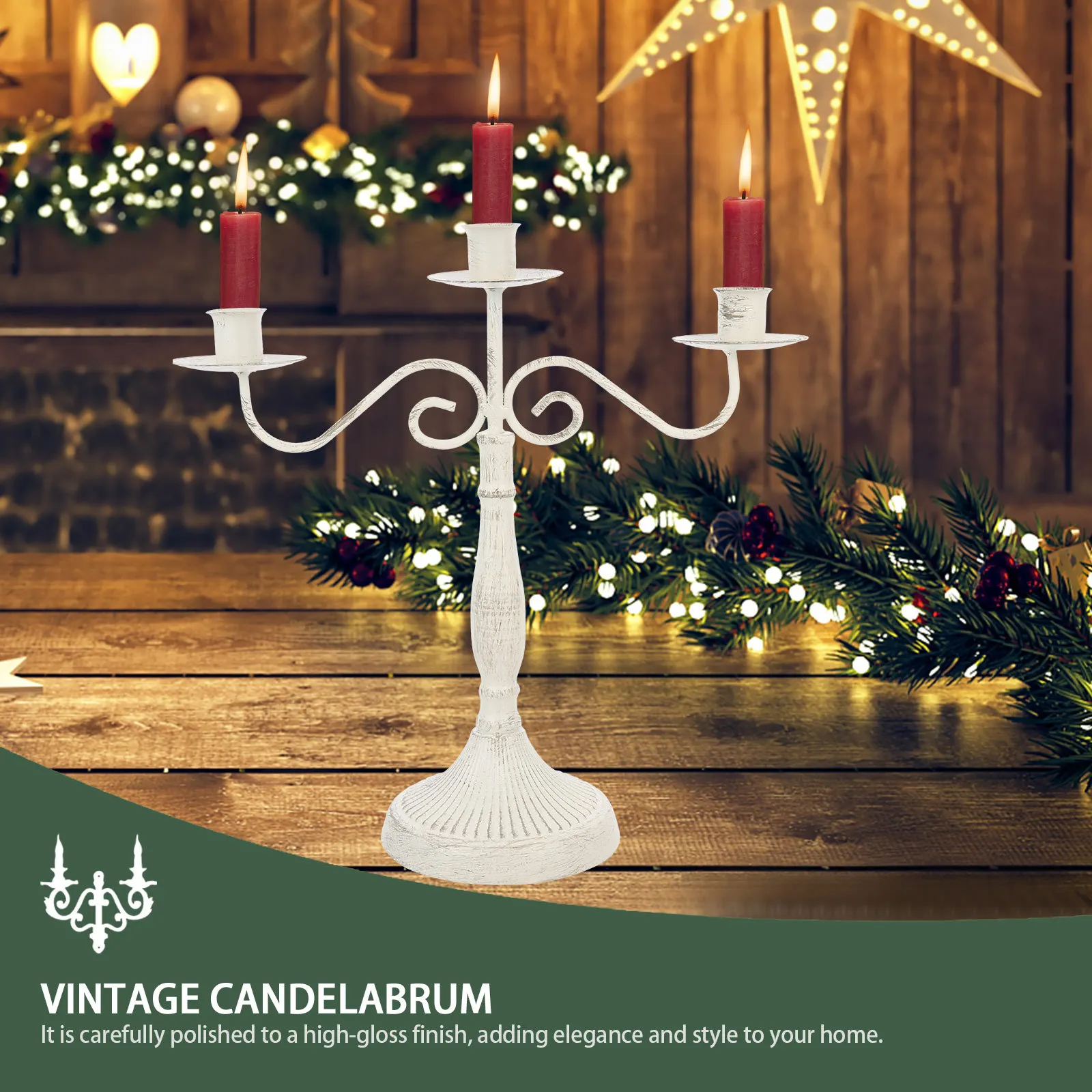 

Vintage Candelabra Multi-Head Iron Candlestick High Gloss Finish For Wedding Party Home Decor Desktop Adornment