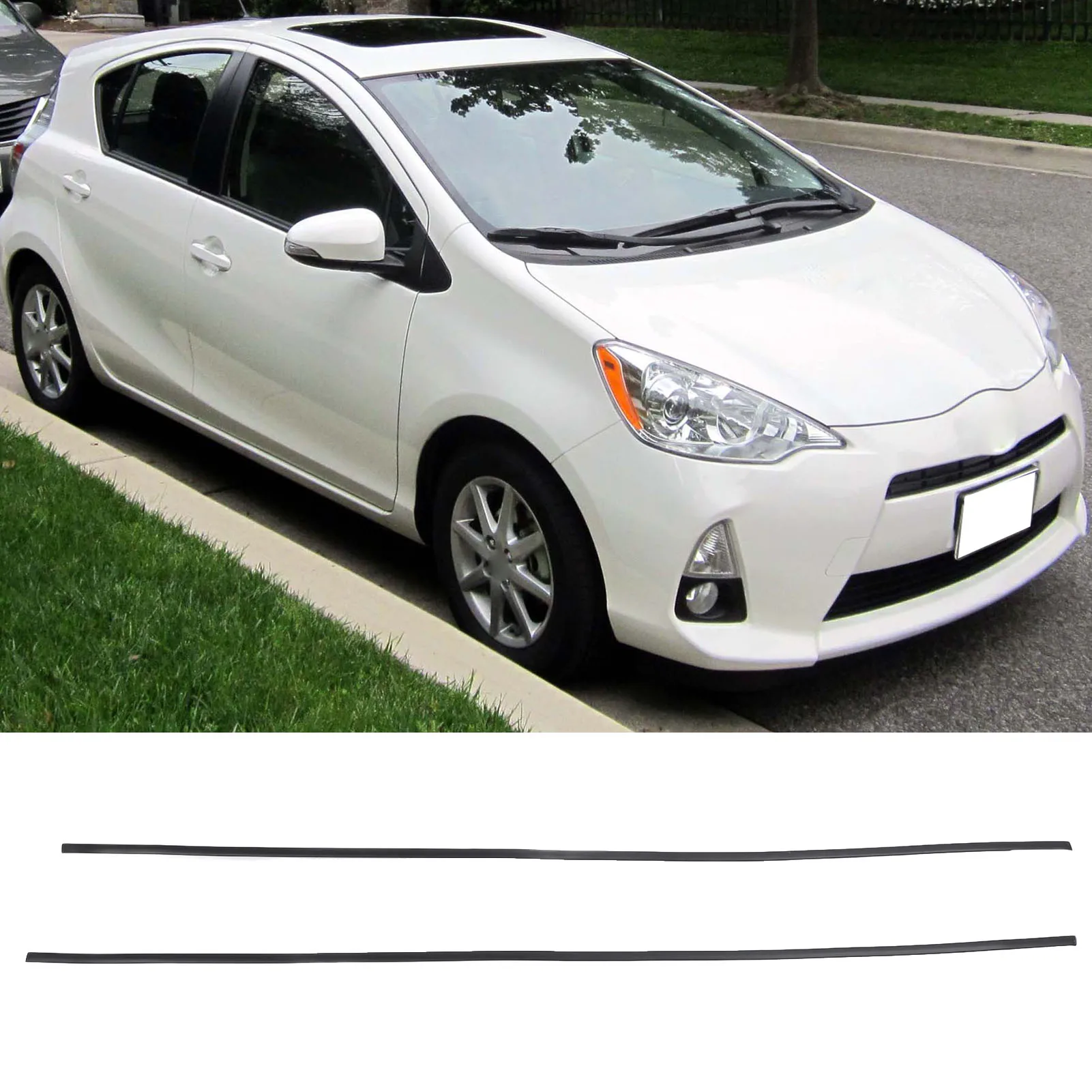 1Pair Roof Drip Molding Weatherstrip 75552-52190 75551-52210 for Toyota Prius C 2012-2019 Left Right Roof Trim
