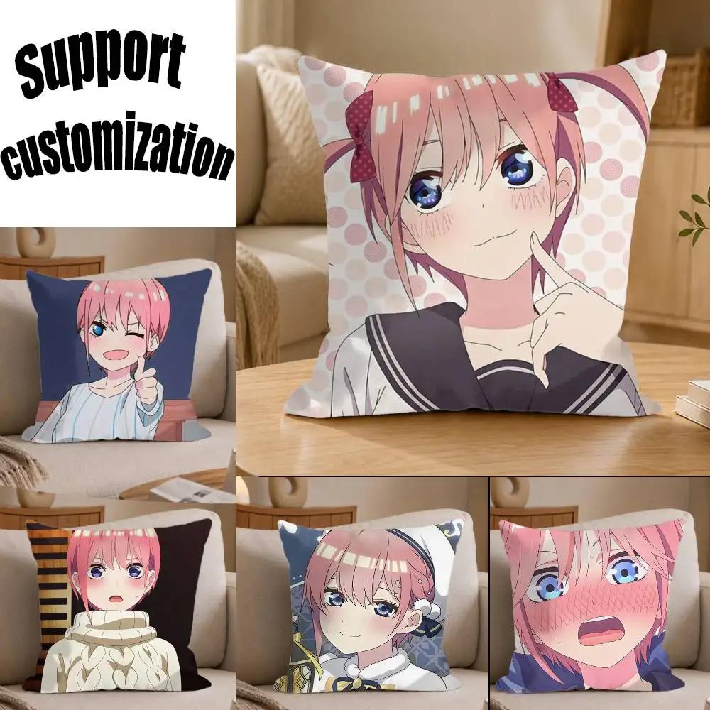 

Nakano Ichika 5-Toubon Anime Square Sofa Pillow Cover Solid Color Living Room Home Decor Cushion Case
