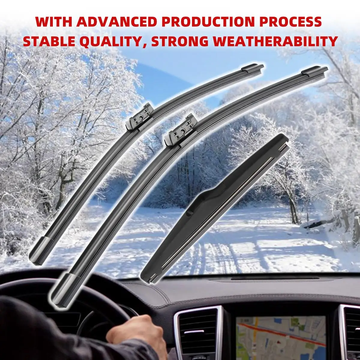 3PCS Car Wiper For Citroen C3 Aircross 2017-2020 Front Rear Wiper Blades Brushes Auto Accessories 2017 2018 2019 2020