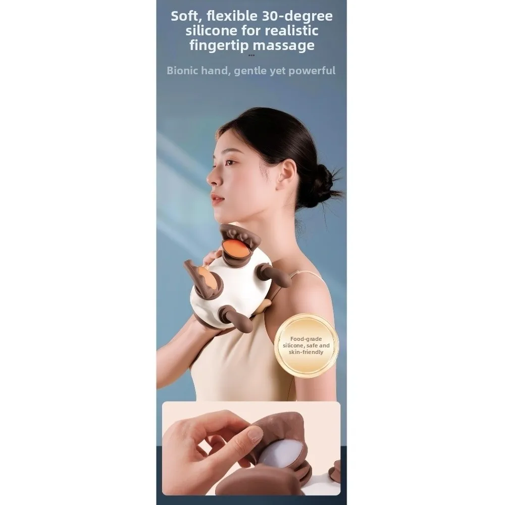 

Bionic Hand Electric Neck Massager Heating Compress Deep Tissue Heated Neck Massager USB Rechargeable Wireless