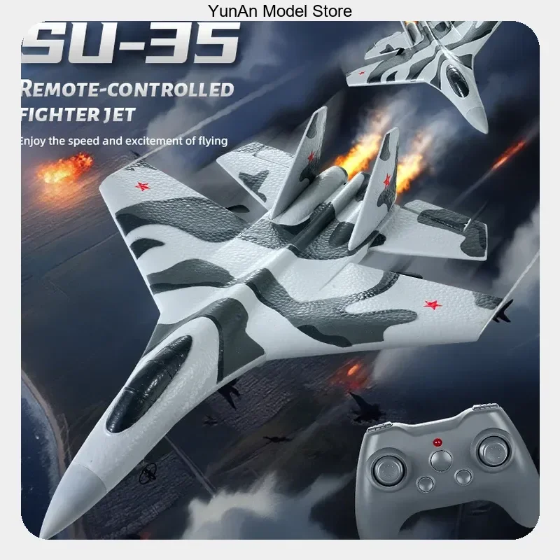 FX8820 3CH RC Fighter Glider Fixed-Wing EPP Foam Airplane with 6-Axis Gyro Stabilization & LED Lights RTF