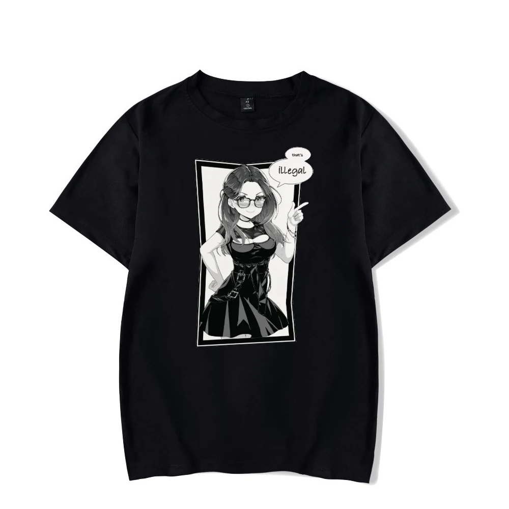 2026 SSSniperWolf Merch هذا غير قانوني تي شيرت Crewneck قصير الأكمام تي شيرت الرجال المرأة التي شيرت العصرية نمط مضحك الملابس