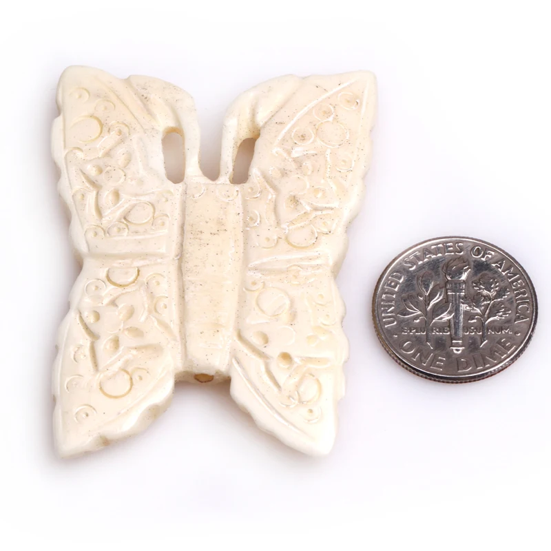 Big Large Animal Butterfly Carved Bone Cabochon Beads Loose Bead For Jewelry Making Bulk 3 PCS Wholesale