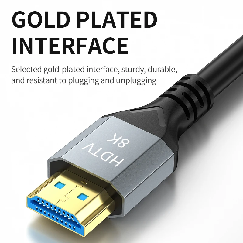 Kabel HDMI 2.1 48Gbps 8K@60Hz 4K@120Hz UHD HDR Szybki Kabel HDMI do HDMI 8K do monitorów 4K HDMI HDTV, monitorów do gier i innych urządzeń — zdjęcie produktu 5