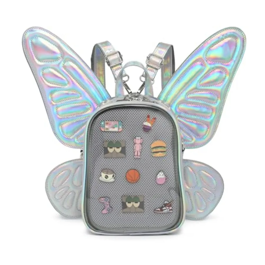 

Рюкзак-ита-бэг с крыльями бабочки, модные сумки и клатчи, сумки JK, съемные ремни с держателем для значков