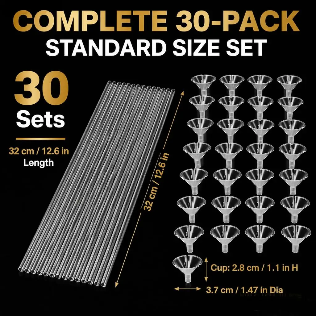 30 Pcs Clear Plastic Balloon Sticks & Cups for Party Decor    30 Pcs Clear Plastic Balloon Sticks & Cups for Party Decor