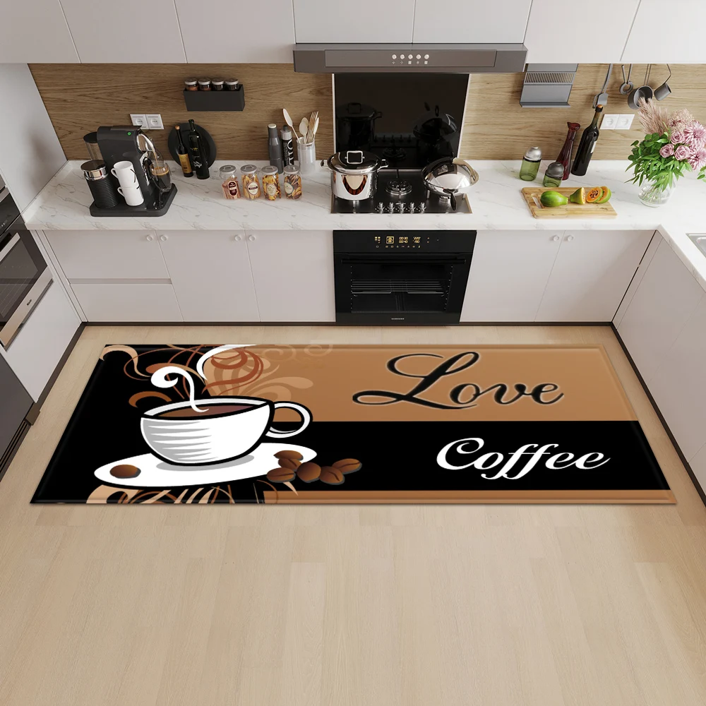 Coffee Kitchen Floor Mat Home House Hallway Entrance Doormat Living Room Tatami Decor Carpet Balcony Bath Door Non-Slip Foot Rug