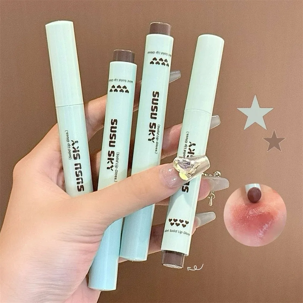 新しいべたつかないリップグロススティック グラスシャイン ウォーターライト リップティント 保湿リップバーム メイクアップ