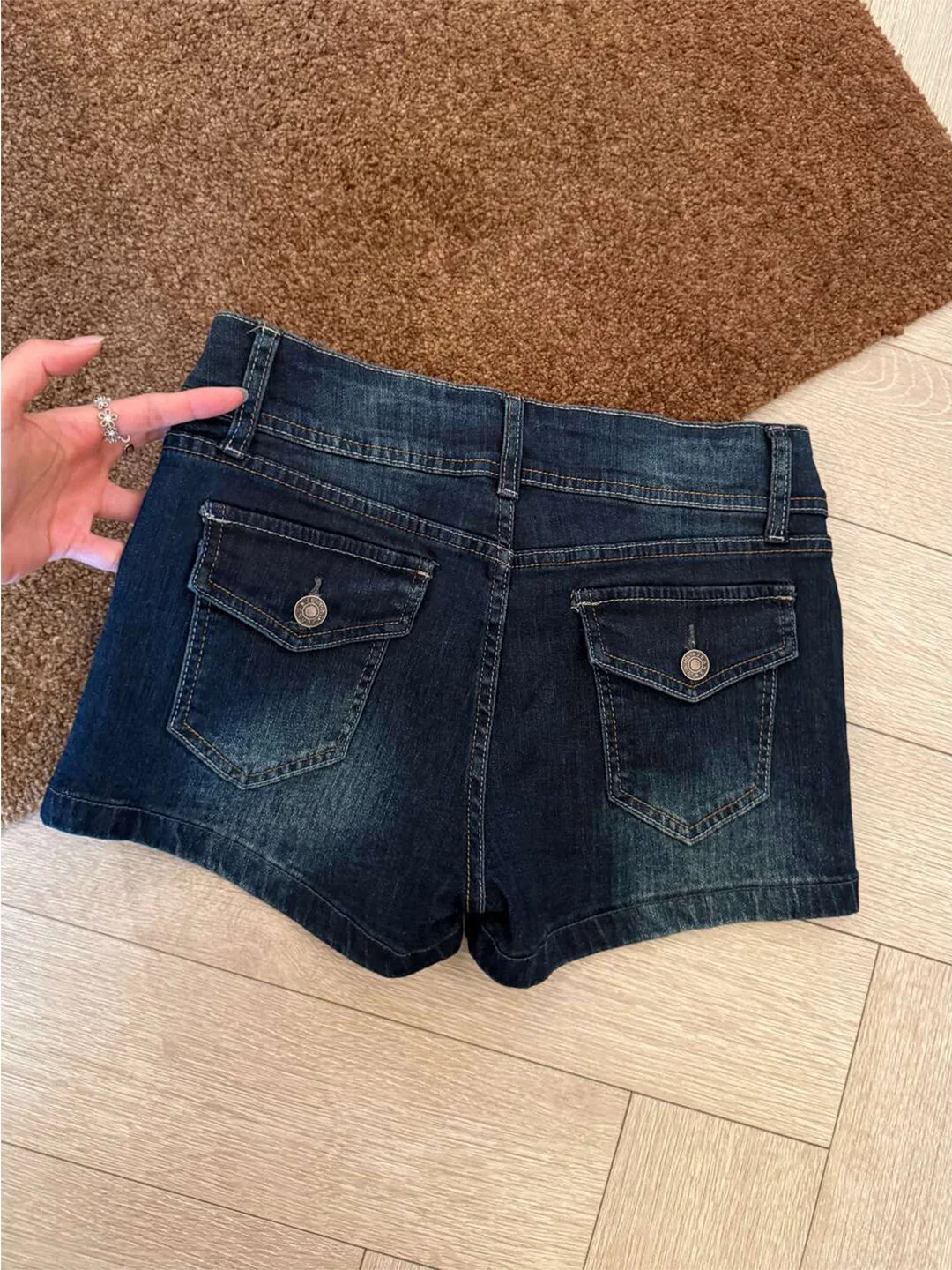 

Sexy Spicy Girl Wide Leg Jeans Shorts Women's Summer New Low Waist Zipper Closure Anti-Wrinkle Resistant Hot Pants