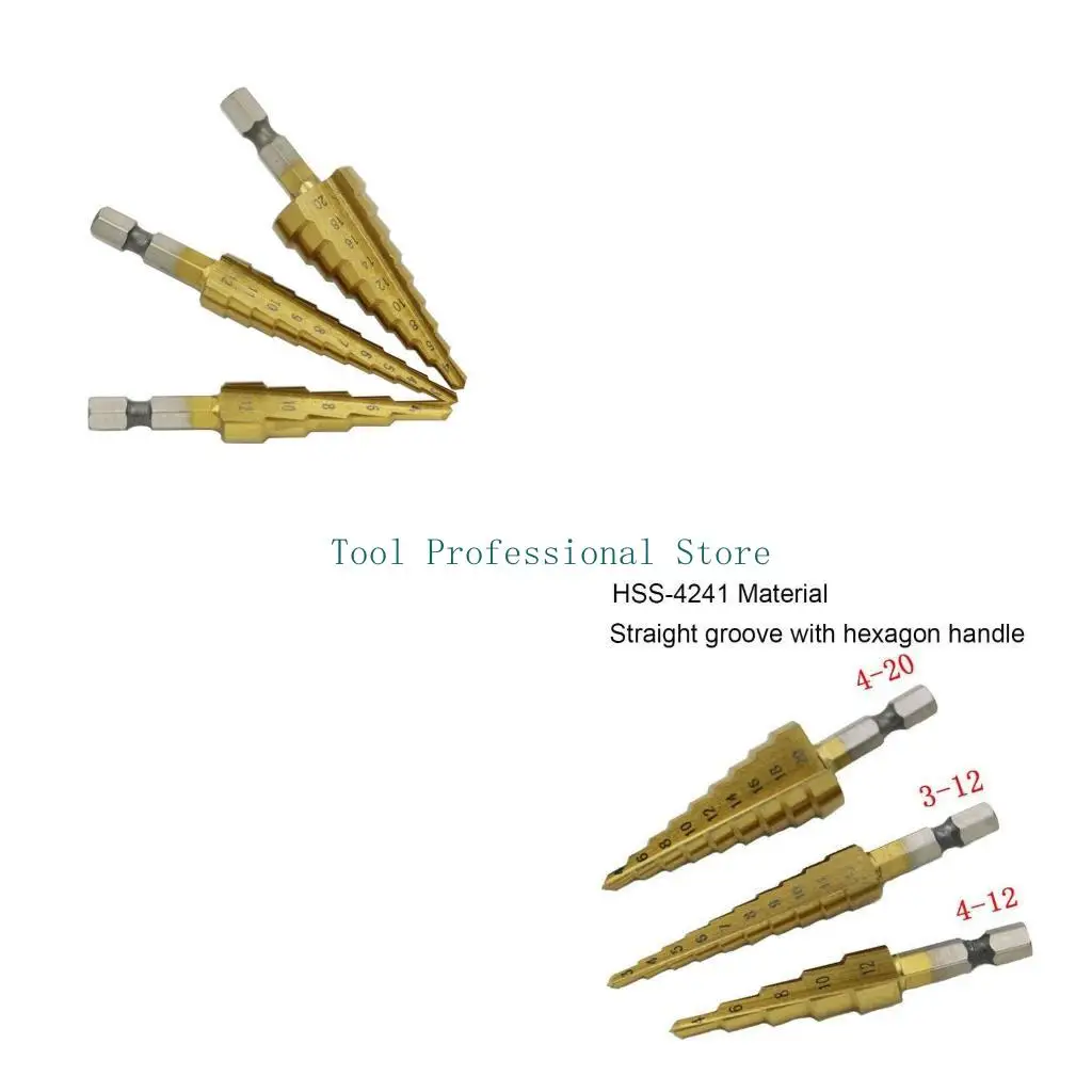 in acciaio rapido velocità con gambo esagonale per punta da trapano a cono 57QF 3-12mm 4-12mm 4-20mm