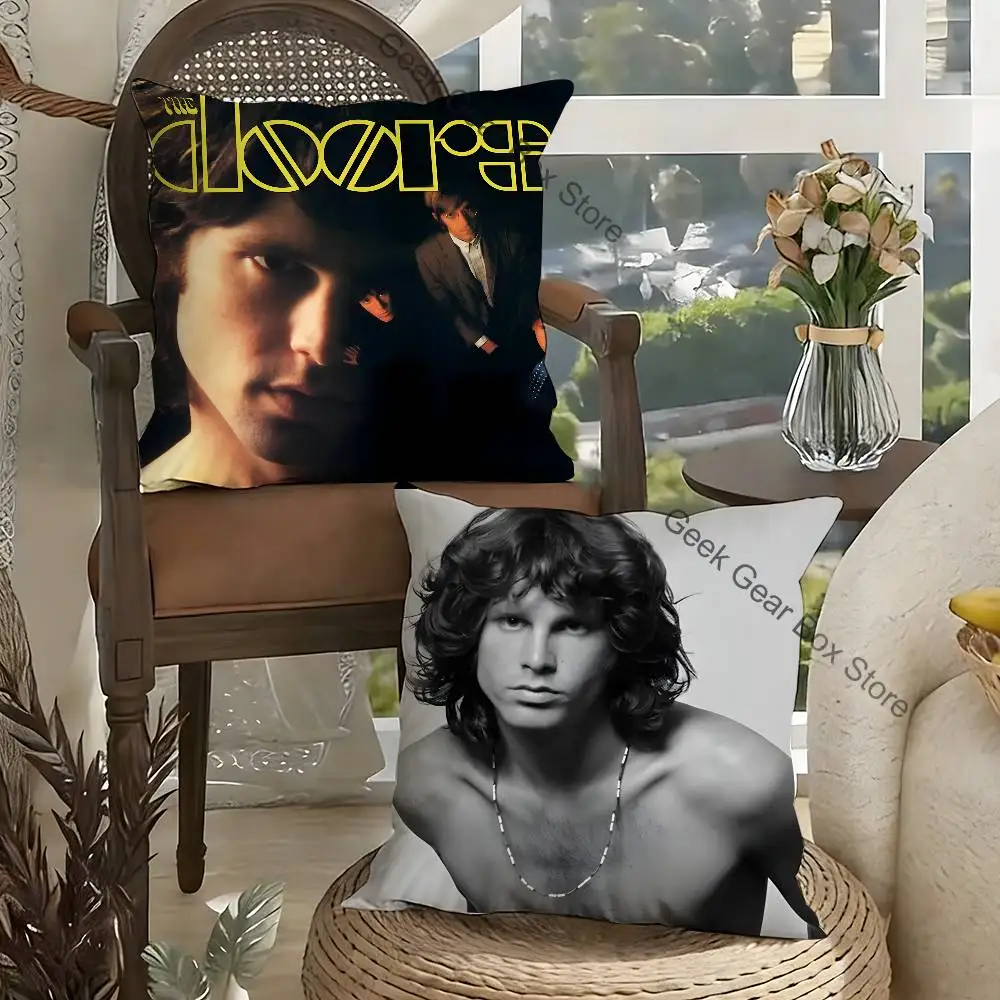 

The Doors Jim Morrison Anime Celebrity Merchandise All-Match Printed Pillow Case Sofa Car Office Room Decoration Protector