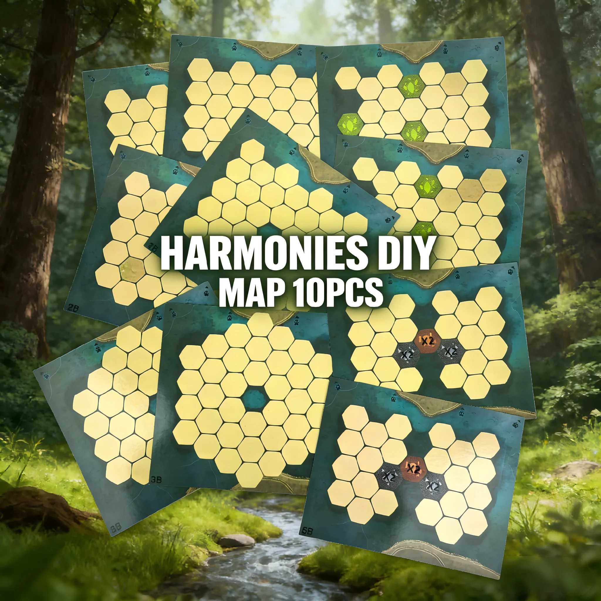 Expansión de Mapa DIY para HARMONIES – Set de 10 Piezas en 2 Paquetes, Aumenta la Capacidad de Jugadores y Mejora la Experiencia de Juego