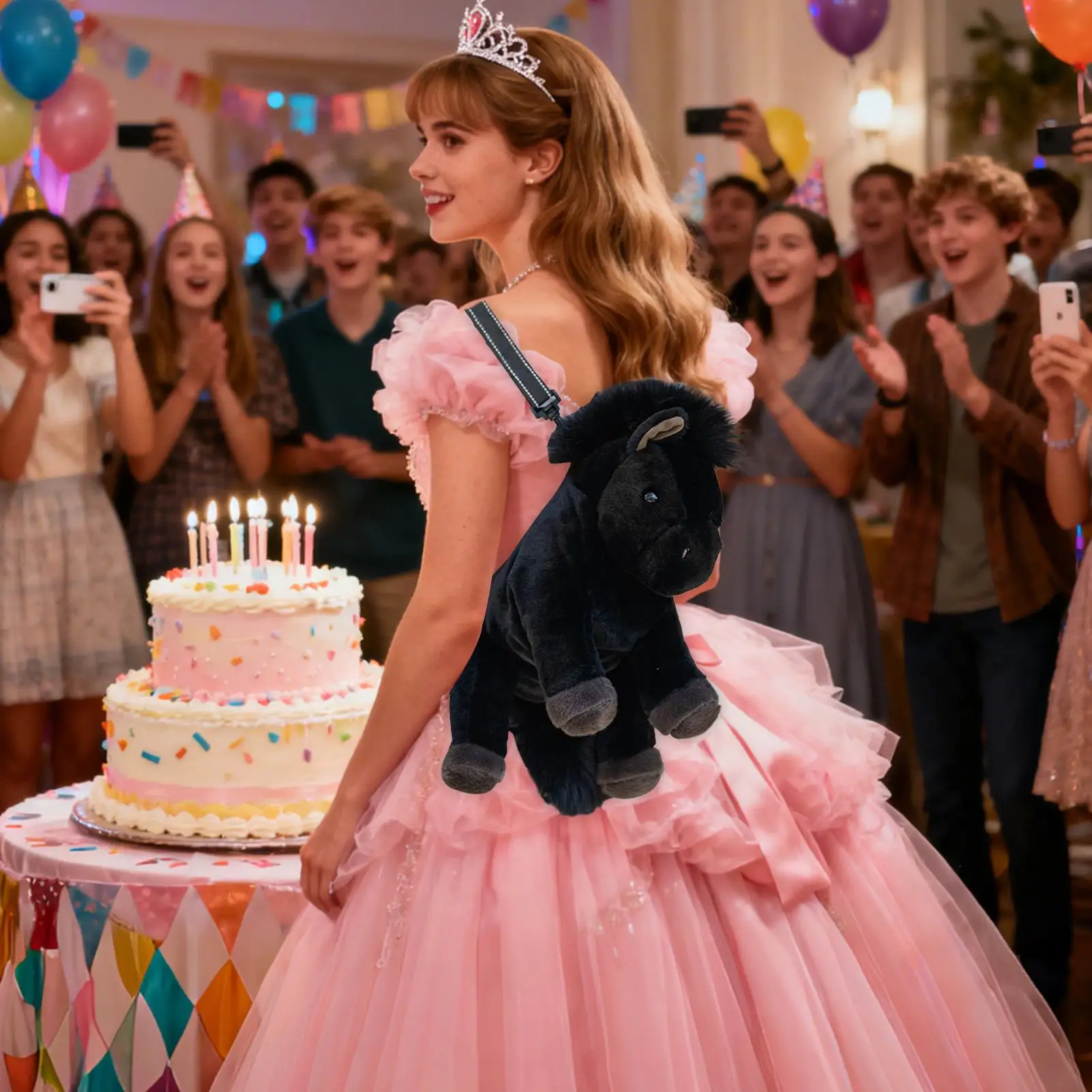 Stofftier-Plüsch-Rucksack, weich, breit, Schultergurte, Kinder-Plüsch-Rucksack für Jungen, Mädchen, Kinder, Sohn, Kinderzimmer, Grundschule