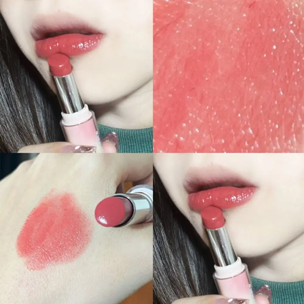 Bálsamo labial impermeável para mulheres, suave à prova de suor, matiz labial portátil, espelho hidratante anti-secagem, esmalte