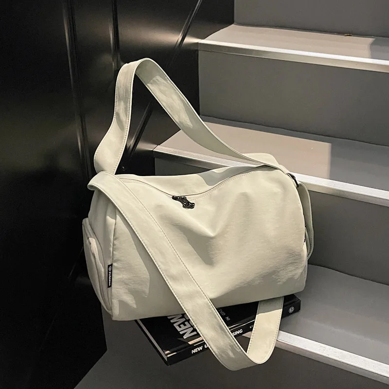 

New Japanese Boston Bag Women's Canvas Large-capacity Messenger Bag Student Casual Versatile Shoulder Bag