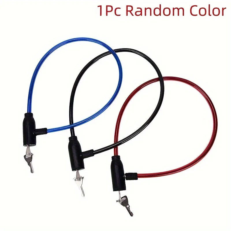 1pc Random Color Cycling 8 X 640mm Cable Anti-Theft Bike Bicycle Scooter Safety Lock With 2 Key
