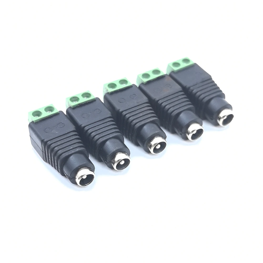 5 Pairs Male and Female Welding-Free DC Plug 5.5*2.1mm Welding-Free DC Female Head Green Terminal Monitoring Power Plug Push-But image 6