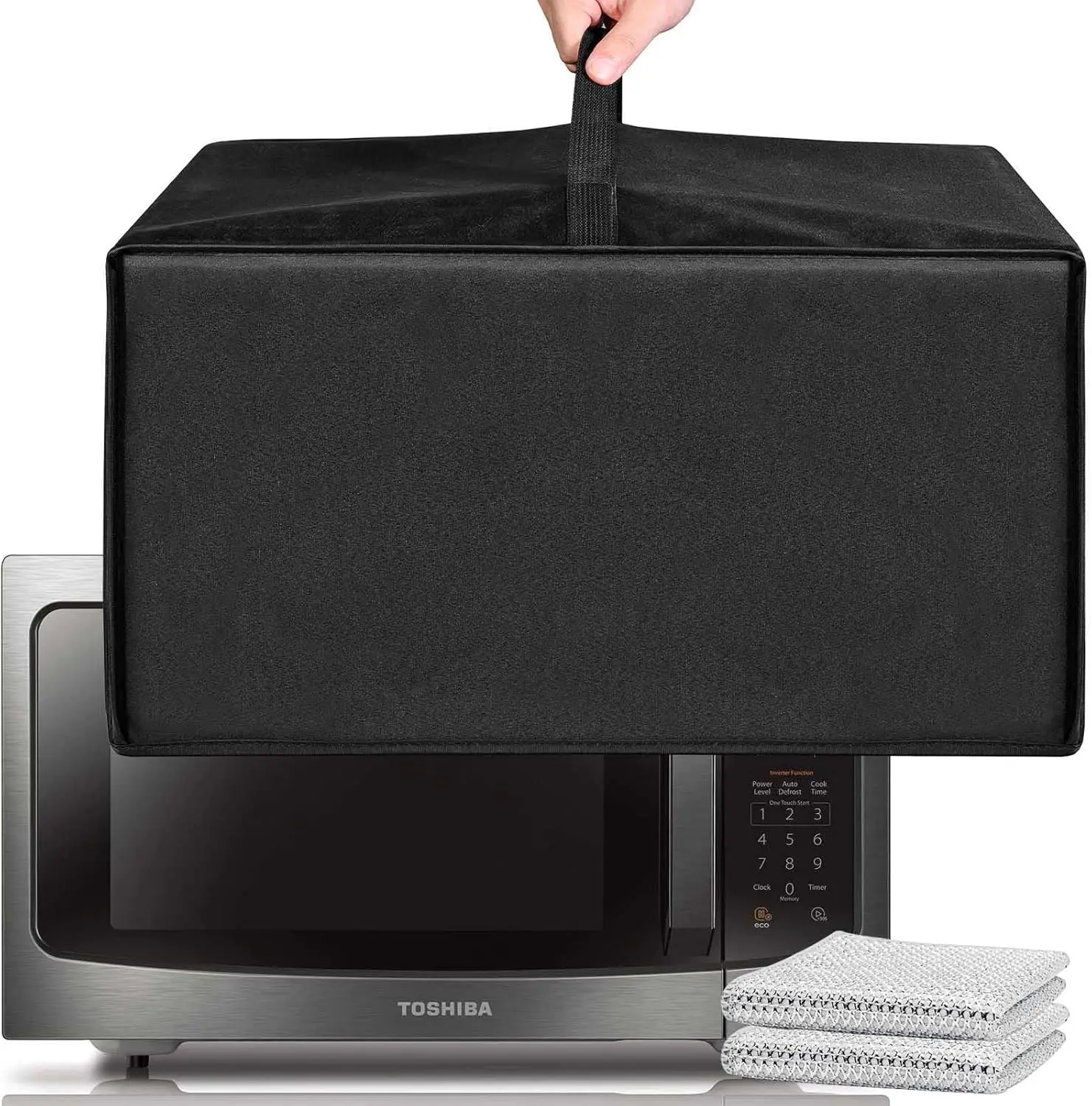 

Универсальный пылезащитный чехол для микроволновой печи, прочный пылезащитный чехол из нейлоновой ткани 600D, термостойкий, водонепроницаемый, для TOSHIBA ML-EM45P(BS)/M