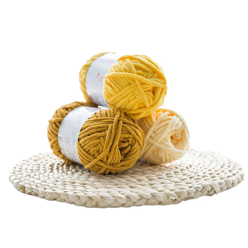1Pc 50g Hand knitting Velvet Yarn Thick 100% polyester Crocheting Yarn knit Scarf Hat blanket Chenille Yarn Crocheting amigurumi