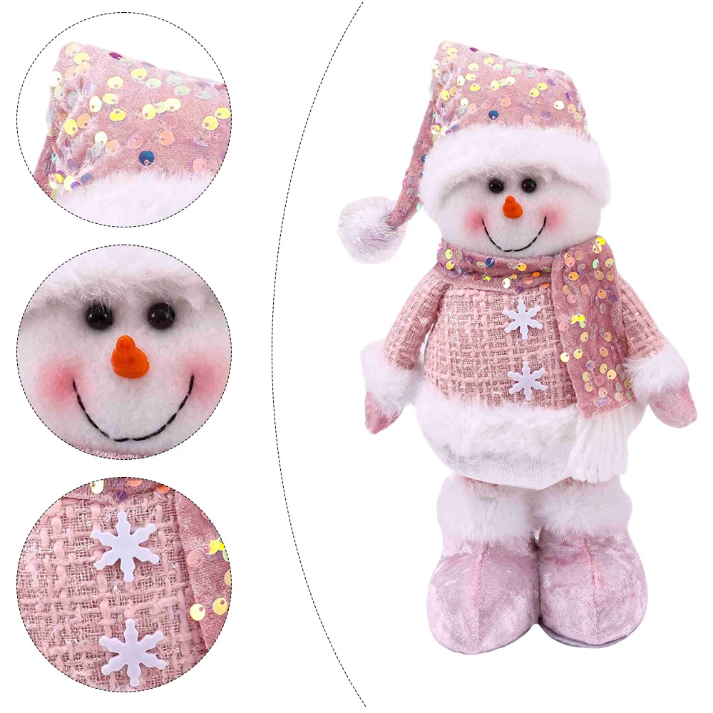 دمية عيد الميلاد تلسكوبية وردية لغرفة النوم ، الرجل العجوز ، رجل الثلج ، الأيل ، الشكل ، العرض ، هدايا عيد الميلاد ، الديكور ، 1 * *