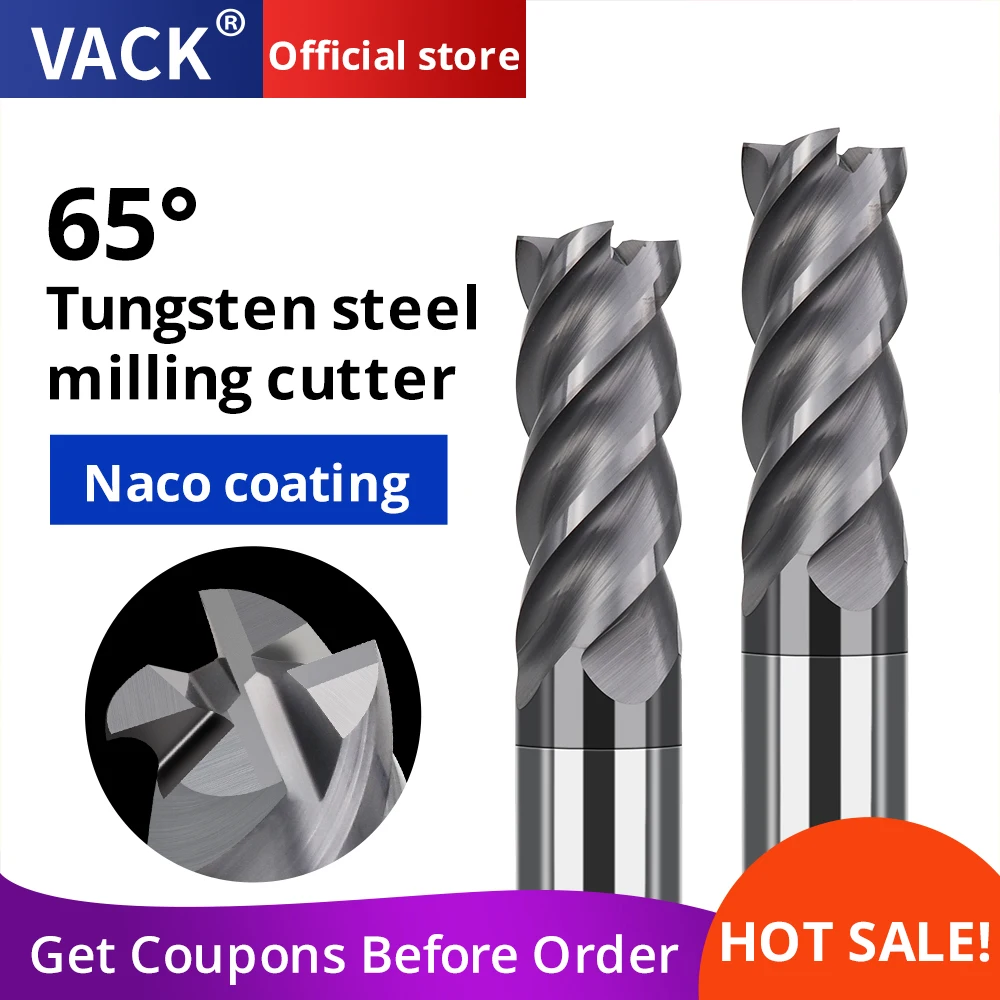 

HRC65 High Hardness Tungsten Carbide Cutter 4Flutes Carbide Endmill Special For Quenching Material Router Bits CNC Maching Tool