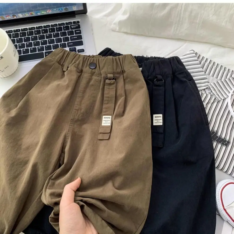 الربيع والخريف الفتيان السراويل الجديدة للأطفال السراويل القطنية الخالصة الاطفال السراويل فضفاضة #6